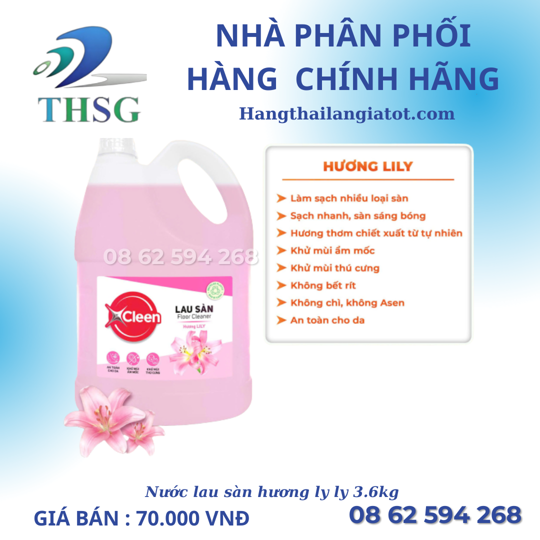Nước Lau Sàn 1 Lít XCleen Đậm Đặc - Hương Hoa Lily (3)
